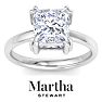 Martha Stewart 3 Carat Princess Cut Lab Grown Diamond Solitaire Engagement Ring In Sterling Silver Image-1