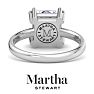 Martha Stewart 3 Carat Princess Cut Lab Grown Diamond Solitaire Engagement Ring In Sterling Silver Image-2