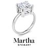 Martha Stewart 3 Carat Princess Cut Lab Grown Diamond Solitaire Engagement Ring In Sterling Silver Image-7