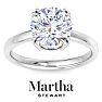 Martha Stewart 3 Carat Round Shape Lab Grown Diamond Solitaire Engagement Ring In Sterling Silver Image-1