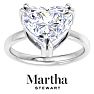 Martha Stewart 5 Carat Heart Shape Lab Grown Diamond Solitaire Engagement Ring In Sterling Silver Image-1