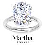 Martha Stewart 5 Carat Oval Shape Lab Grown Diamond Solitaire Engagement Ring In Sterling Silver Image-1