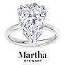 Martha Stewart 5 Carat Pear Shape Lab Grown Diamond Solitaire Engagement Ring In Sterling Silver Image-1