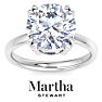 Martha Stewart 5 Carat Round Shape Lab Grown Diamond Solitaire Engagement Ring In Sterling Silver Image-1