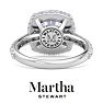 Martha Stewart 4 Carat Cushion Cut Lab Grown Diamond Hidden Halo Engagement Ring In Sterling Silver Image-2
