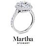 Martha Stewart 4 Carat Cushion Cut Lab Grown Diamond Hidden Halo Engagement Ring In Sterling Silver Image-7