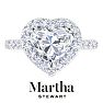 Martha Stewart 4 Carat Heart Shape Lab Grown Diamond Hidden Halo Engagement Ring In Sterling Silver Image-1