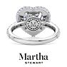 Martha Stewart 4 Carat Heart Shape Lab Grown Diamond Hidden Halo Engagement Ring In Sterling Silver Image-2