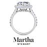Martha Stewart 4 Carat Heart Shape Lab Grown Diamond Hidden Halo Engagement Ring In Sterling Silver Image-8