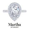 Martha Stewart 4 Carat Pear Shape Lab Grown Diamond Hidden Halo Engagement Ring In Sterling Silver Image-1