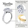 Martha Stewart 4 Carat Pear Shape Lab Grown Diamond Hidden Halo Engagement Ring In Sterling Silver Image-3