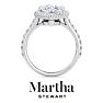 Martha Stewart 4 Carat Pear Shape Lab Grown Diamond Hidden Halo Engagement Ring In Sterling Silver Image-8