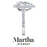 Martha Stewart 4 Carat Pear Shape Lab Grown Diamond Hidden Halo Engagement Ring In Sterling Silver Image-9