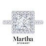 Martha Stewart 4 Carat Princess Cut Lab Grown Diamond Hidden Halo Engagement Ring In Sterling Silver Image-1