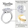 Martha Stewart 4 Carat Princess Cut Lab Grown Diamond Hidden Halo Engagement Ring In Sterling Silver Image-3