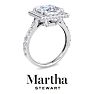 Martha Stewart 4 Carat Princess Cut Lab Grown Diamond Hidden Halo Engagement Ring In Sterling Silver Image-7