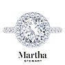 Martha Stewart 4 Carat Round Lab Grown Diamond Hidden Halo Engagement Ring In Sterling Silver Image-1