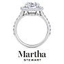 Martha Stewart 4 Carat Round Lab Grown Diamond Hidden Halo Engagement Ring In Sterling Silver Image-8