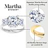 Martha Stewart 5 Carat Cushion Cut Lab Grown Diamond Three Stone Engagement Ring In Sterling Silver Image-3