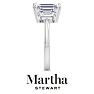 Martha Stewart 5 Carat Emerald Cut Lab Grown Diamond Three Stone Engagement Ring In Sterling Silver Image-9