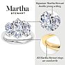 Martha Stewart 5 Carat Marquise Shape Lab Grown Diamond Three Stone Engagement Ring In Sterling Silver Image-3