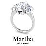 Martha Stewart 5 Carat Marquise Shape Lab Grown Diamond Three Stone Engagement Ring In Sterling Silver Image-7