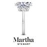 Martha Stewart 5 Carat Marquise Shape Lab Grown Diamond Three Stone Engagement Ring In Sterling Silver Image-9