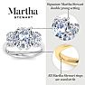 Martha Stewart 5 Carat Oval Shape Lab Grown Diamond Three Stone Engagement Ring In Sterling Silver Image-3