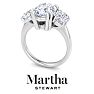Martha Stewart 5 Carat Oval Shape Lab Grown Diamond Three Stone Engagement Ring In Sterling Silver Image-7