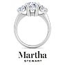 Martha Stewart 5 Carat Oval Shape Lab Grown Diamond Three Stone Engagement Ring In Sterling Silver Image-8
