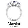 Martha Stewart 5 Carat Round Lab Grown Diamond Three Stone Engagement Ring In Sterling Silver Image-8