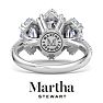 Martha Stewart 5 1/2 Carat Marquise Shape Lab Grown Diamond Three Stone Plus Engagement Ring In Sterling Silver Image-2