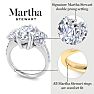 Martha Stewart 5 1/2 Carat Marquise Shape Lab Grown Diamond Three Stone Plus Engagement Ring In Sterling Silver Image-3