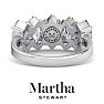 Martha Stewart 3 Carat Marquise Shape Lab Grown Diamond Five Stone Engagement Ring In Sterling Silver Image-2