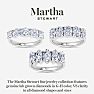 Martha Stewart 3 Carat Marquise Shape Lab Grown Diamond Five Stone Engagement Ring In Sterling Silver Image-5
