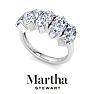Martha Stewart 3 Carat Marquise Shape Lab Grown Diamond Five Stone Engagement Ring In Sterling Silver Image-6
