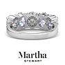 Martha Stewart 3 Carat Oval Shape Lab Grown Diamond Five Stone Engagement Ring In Sterling Silver Image-2