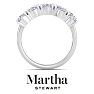 Martha Stewart 3 Carat Oval Shape Lab Grown Diamond Five Stone Engagement Ring In Sterling Silver Image-7