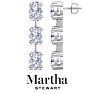 Martha Stewart 5 Carat Oval Shape Lab Grown Diamond Drop Earrings In Sterling Silver Image-1