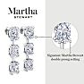 Martha Stewart 5 Carat Oval Shape Lab Grown Diamond Drop Earrings In Sterling Silver Image-3