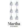 Martha Stewart 5 Carat Pear Shape Lab Grown Diamond Drop Earrings In Sterling Silver Image-9