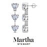 Martha Stewart 5 Carat Heart Shape Lab Grown Diamond Drop Earrings In Sterling Silver Image-1