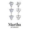 Martha Stewart 5 Carat Heart Shape Lab Grown Diamond Drop Earrings In Sterling Silver Image-2