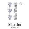 Martha Stewart 3 Carat Heart Shape Lab Grown Diamond Drop Earrings In Sterling Silver Image-1