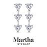 Martha Stewart 3 Carat Heart Shape Lab Grown Diamond Drop Earrings In Sterling Silver Image-6