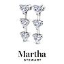 Martha Stewart 3 Carat Heart Shape Lab Grown Diamond Drop Earrings In Sterling Silver Image-8