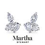 Martha Stewart 3 Carat Lab Grown Diamond Cluster Stud Earrings In Sterling Silver, Marquise-Round-Pear Image-9