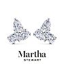 Martha Stewart 3 Carat Lab Grown Diamond Cluster Stud Earrings In Sterling Silver, Pear Image-9