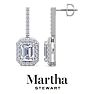 Martha Stewart 2 1/2 Carat Emerald Cut Lab Grown Diamond Drop Earrings In Sterling Silver Image-1