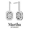 Martha Stewart 2 1/2 Carat Emerald Cut Lab Grown Diamond Drop Earrings In Sterling Silver Image-2